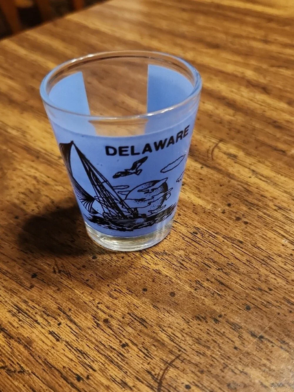 Delaware Blue Sailboat Shot Glass - Souvenir Barware